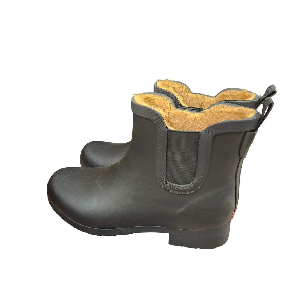 Chooka Elridge Chelsea Black Waterproof Rain Boots Faux Fur Lined Womens 7 EU 38 - Picture 8 of 8